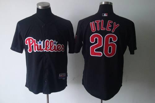 Phillies #26 Chase Utley Black Stitched Jersey
