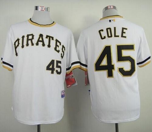 Pirates #45 Gerrit Cole White Alternate 2 Cool Base Stitched Jersey