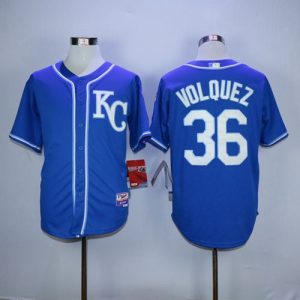 Royals #36 Edinson Volquez Blue Alternate 2 Cool Base Stitched Jersey