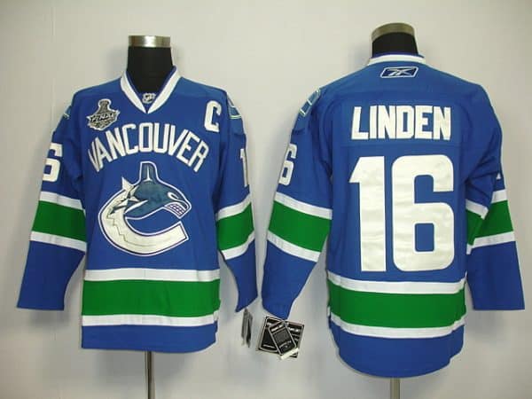 Canucks 2011 Stanley Cup Finals #16 Trevor Linden Blue Stitched Jersey