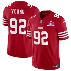 San Francisco 49ers #92 Chase Young Red 2024 F.U.S.E. Super Bowl LVIII Patch Vapor Untouchable Limited Stitched Jersey