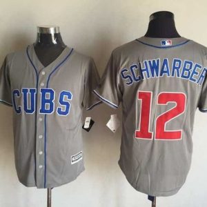 Cubs #12 Kyle Schwarber Grey New Cool Base Stitched Jersey