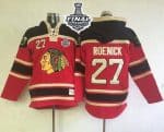 Blackhawks #27 Jeremy Roenick Red Sawyer Hooded Sweatshirt 2015 Stanley Cup Stitched Jersey