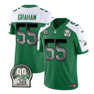 Philadelphia Eagles #55 Brandon Graham Green White 2023 F.U.S.E. With 4-Star C Patch Throwback Vapor Untouchable Limited Stitched Jersey