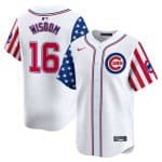 Chicago Cubs #16 Patrick Wisdom White 2024 Independence Day Vapor Limited Stitched Jersey