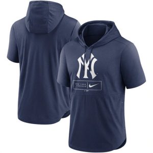 New York Yankees Navy Short Sleeve Pullover Hoodie