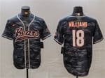 Chicago Bears #18 Caleb Williams Grey Camo With Patch Cool Base Stitched Jersey