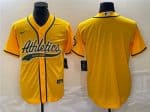 Oakland Athletics Blank Yellow Cool Base Stitched Jersey