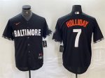 Baltimore Orioles #7 Jackson Holliday Black 2023 City Connect Cool Base Stitched Jersey