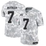 Kansas City Chiefs #7 Harrison Butker Arctic Camo 2024 F.U.S.E. Salute To Service Limited Stitched Jersey