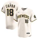 Milwaukee Brewers #18 Vinny Capra Cream 2025 Limited Stitched Jersey