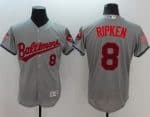 Orioles #8 Cal Ripken Grey Fashion Stars Stripes Flexbase Authentic Stitched Jersey