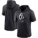 Baltimore Orioles Black Short Sleeve Pullover Hoodie