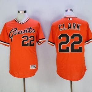 Giants #22 Will Clark Orange Flexbase Authentic Collection Cooperstown Stitched Jerseys