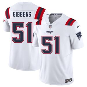 New England Patriots #51 Jack Gibbens White 2025 F.U.S.E. Vapor Limited Stitched Jersey