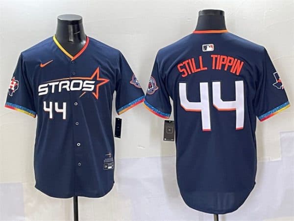 Houston Astros #44 Still Tippin Navy 2025 City Connect With Texas Patch Limited Stitched Jersey