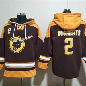San Diego Padres #2 Xander Bogaerts Brown Gold Ageless Must-Have Lace-Up Pullover Hoodie