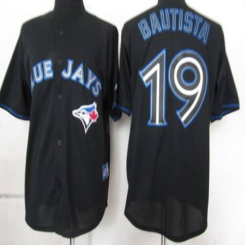 Blue Jays #19 Jose Bautista Black Fashion Stitched Jersey