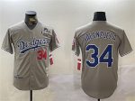 Los Angeles Dodgers #34 Toro Valenzuela Gray 2024 World Series 1981 Cooperstown Stitched Jersey