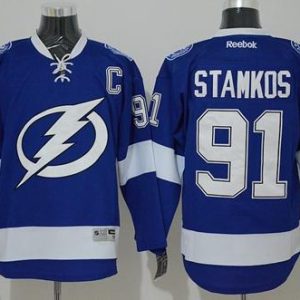 Lightning #91 Steven Stamkos Blue Stitched Jersey