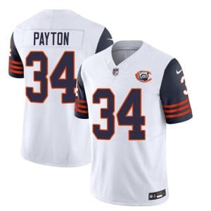 Chicago Bears #34 Walter Payton White Navy 2023 F.U.S.E. Throwback Limited Stitched Game Jersey