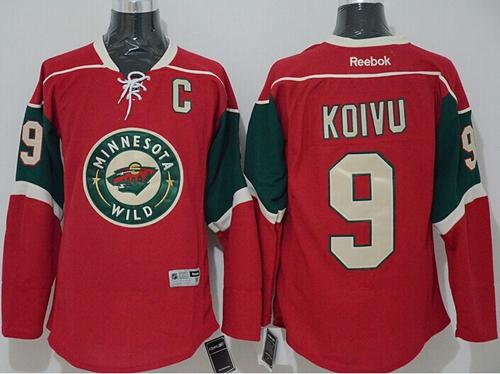 Wild #9 Mikko Koivu Stitched Red Jersey