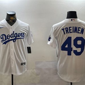 Los Angeles Dodgers #49 Blake Treinen White Cool Base Stitched Jersey
