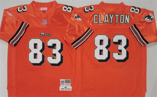 Miami Dolphins #83 Mark Clayton Orange Throwback Stitched Football Jersey