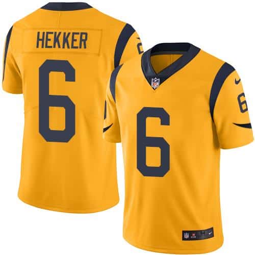 Rams #6 Johnny Hekker Gold Stitched Limited Rush Nike Jersey