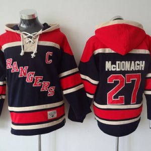 Rangers #27 Ryan McDonagh Blue Sawyer Hooded Sweatshirt Stitched Jersey