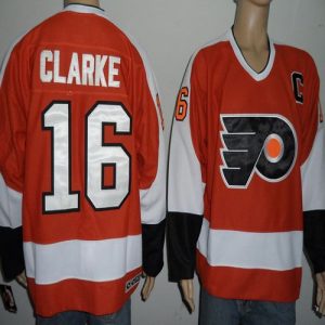 Flyers #16 Bobby Clarke Orange Stitched Jersey