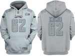 Philadelphia Eagles #62 Jason Kelce Grey Atmosphere Fashion Super Bowl LVII Patch Pullover Hoodie