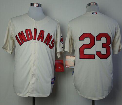 Indians #23 Michael Brantley Cream Alternate 2 Cool Base Stitched Jersey