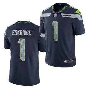 Seattle Seahawks #1 D'Wayne Eskridge Navy Vapor Untouchable Limited Stitched Jersey
