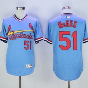 Cardinals #51 Willie McGee Light Blue Flexbase Authentic Collection Cooperstown Stitched Jersey
