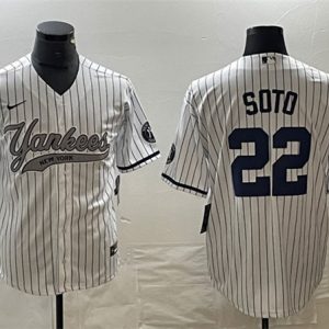 New York Yankees #22 Juan Soto White Cool Base Stitched Jersey