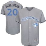 Blue Jays #20 Josh Donaldson Grey Flexbase Authentic Collection 2016 Father's Day Stitched Jersey