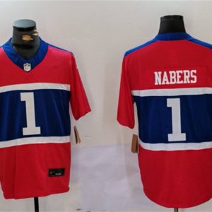 New York Giants #1 Malik Nabers Red 2024 F.U.S.E. Vapor Untouchable Limited Stitched Jersey