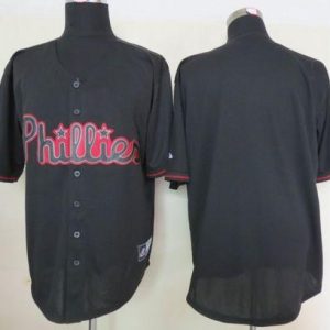 Phillies Blank Black Fashion Stitched Jersey