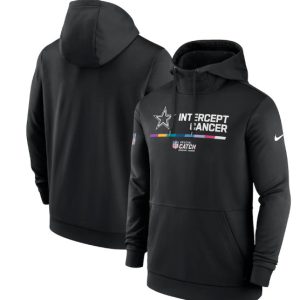 Dallas Cowboys 2022 Black Crucial Catch Therma Performance Pullover Hoodie