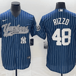 New York Yankees #48 Anthony Rizzo Navy With Patch Cool Base Stitched Jersey