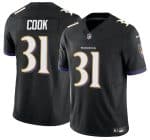 Baltimore Ravens #31 Dalvin Cook Black 2024 F.U.S.E. Vapor Limited Jersey
