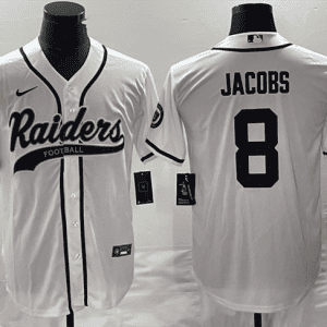 Las Vegas Raiders #8 Josh Jacobs White Cool Base Stitched Jersey