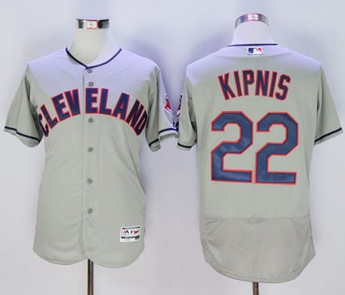 Indians #22 Jason Kipnis Grey Flexbase Authentic Collection Stitched Jersey