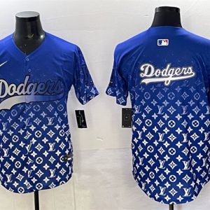 Los Angeles Dodgers Team Big Logo Blue Limited Stitched Jersey
