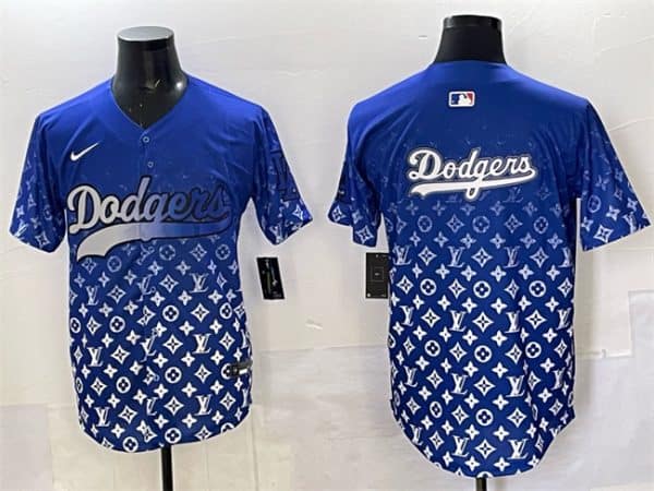 Los Angeles Dodgers Team Big Logo Blue Limited Stitched Jersey
