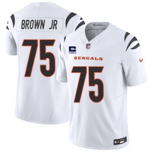 Cincinnati Bengals #75 Orlando Brown Jr White 2025 F.U.S.E. With 2-Star C Patch Vapor Untouchable Limited Stitched Jersey