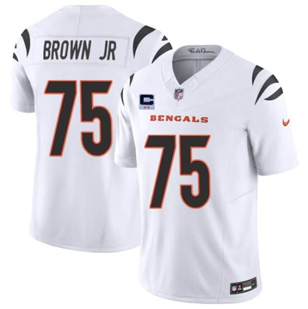 Cincinnati Bengals #75 Orlando Brown Jr White 2025 F.U.S.E. With 2-Star C Patch Vapor Untouchable Limited Stitched Jersey
