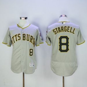 Pirates #8 Willie Stargell Grey Flexbase Authentic Collection Stitched Jersey