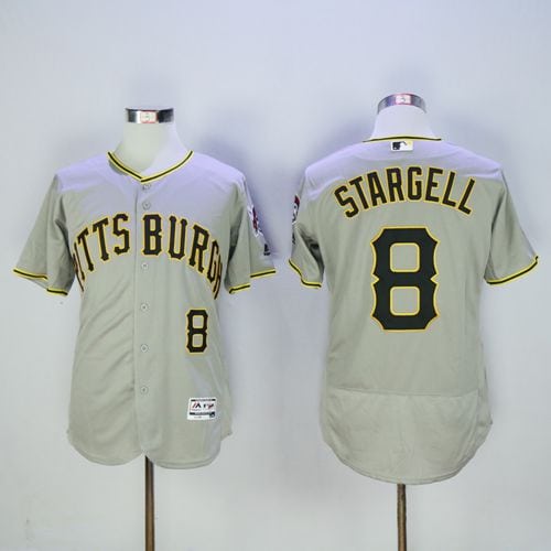 Pirates #8 Willie Stargell Grey Flexbase Authentic Collection Stitched Jersey